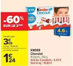 Carrefour Drive Kinder - chocolat offre