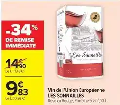 Carrefour Drive Les sonnailles - vin de l'union européenne offre