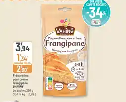 G20 Vahiné - preparation pour crème frangipane offre