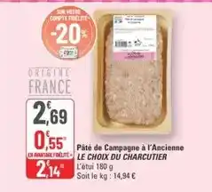 G20 Pâté de campagne à l'ancienne offre