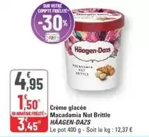 G20 Haagen dazs - crème glacée macadamia nut brittle offre
