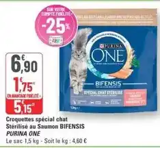 G20 Purina - one croquettes spécial chat stérilisé au saumon offre