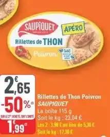 G20 Saupiquet - rillettes de thon poivron offre