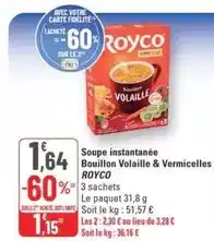 G20 Royco - soupe instantanée bouillon volaille & vermicelles offre