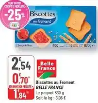 G20 Belle france - biscottes au froment offre