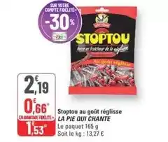 G20 Stoptou au goût réglisse offre