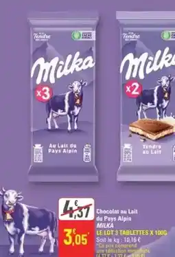 G20 Milka - chocolat au lait du pays alpin offre