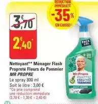 G20 Mr propre - nettoyant menager flash propreté fleurs de pommier offre