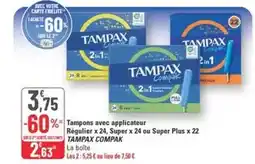 G20 Tampax - tampons avec applicateur offre
