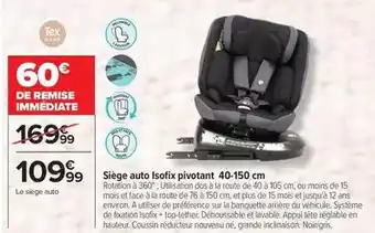 Tex - siège auto isofix 40-150 cm