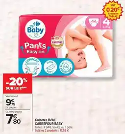 Carrefour Carrefour - culottes bébé offre