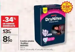 Carrefour Huggies - culottes jetable offre