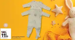 Carrefour Tex - lot de 2 pyjamas guisantes offre