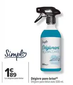 Carrefour Simply - dégivre pare-brise offre