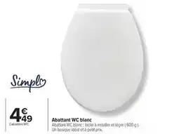 Carrefour Simply - abattant wc blanc offre