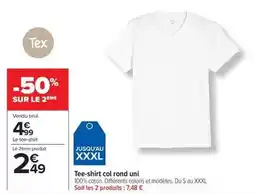 Carrefour Tex - tee-shirt col rond uni offre