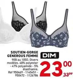 Trafic Dim - soutien-gorge generous femme offre