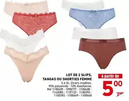 Trafic Lot de 2 slips, tangas ou shorties femme offre