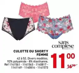 Trafic Sans complexe - culotte ou shorty femme offre