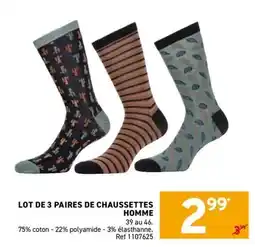 Trafic Lot de 3 paires de chaussettes homme offre