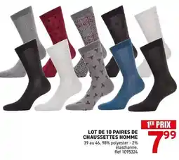 Trafic Lot de 10 paires de chaussettes homme offre