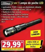 Norma 2 en 1 lampe de poche led offre
