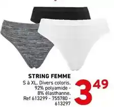 Trafic String femme offre