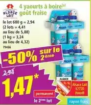 Norma Alsace lait - 4 yaourts à boire offre