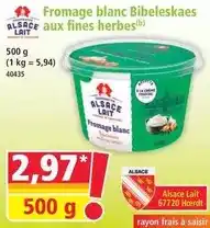 Norma Alsace lait - fromage blanc bibeleskaes aux fines herbes offre