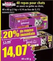 Norma Whiskas - 40 repas pour chats offre