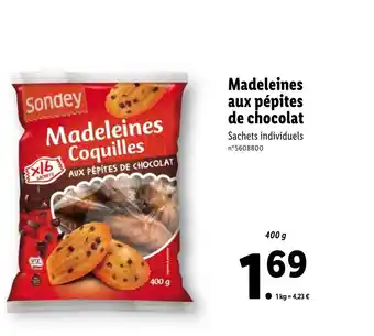 Lidl Madeleines aux pépites de chocolat offre
