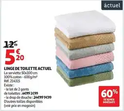 Auchan Supermarché Cap actuel - linge de toilette offre