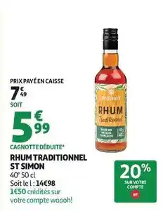 Auchan Supermarché Simon - rhum traditionnel offre