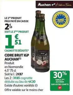Auchan Supermarché Brut - cidre igp offre
