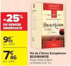 Carrefour Market Vin de l'union européenne offre