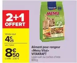 Carrefour Market Vitakraft - aliment pour rongeur menu vital offre