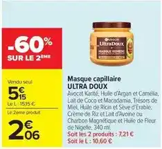 Carrefour Market Masque capillaire ultra doux offre