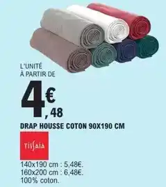 Drap housse coton 90x190 cm