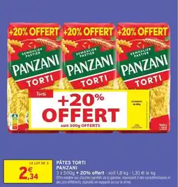 Intermarché Panzani - pâtes torti offre