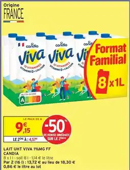 Intermarché Candia - lait uht viva 1%mg offre