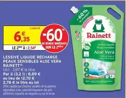 Intermarché Rainett - lessive liquide recharge peaux sensibles aloe vera offre
