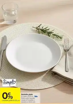Carrefour Drive Simply - assiette plate offre