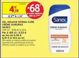 Intermarché Express Sanex - gel douche derma care crème surgras offre