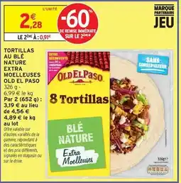 Intermarché Express Old el paso - tortillas au blé nature extra moelleuses offre