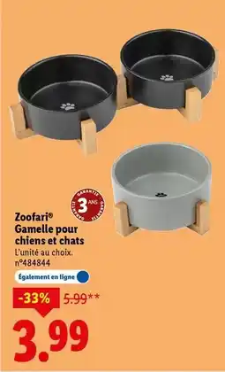 Lidl Zoofari - gamelle pour chiens et chats offre