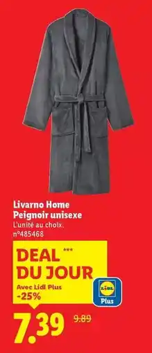 Lidl Livarno - home peignoir lunitex offre