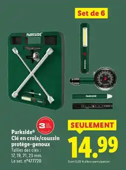 Lidl Parkside - clé en croix/coussin protège-genoux offre