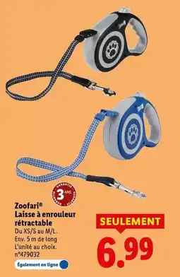 Lidl Zoofari - laisse à enrouleur rétractable offre