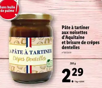 Lidl Pâte à tartiner aux noisettes offre
