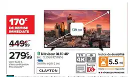 Carrefour CLAYTON Téléviseur QLED 4K offre